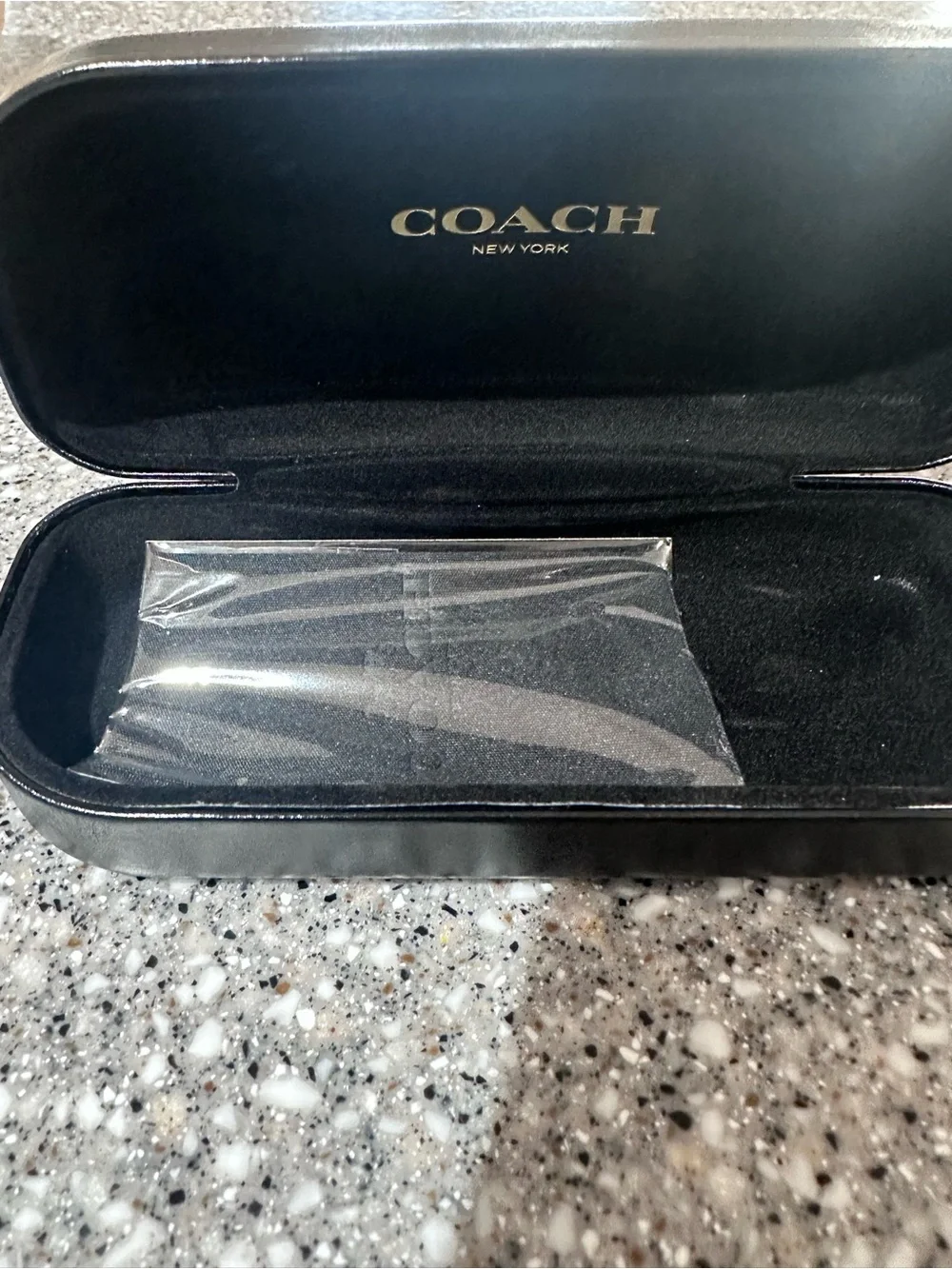 Coach Black Leather Glasses Case